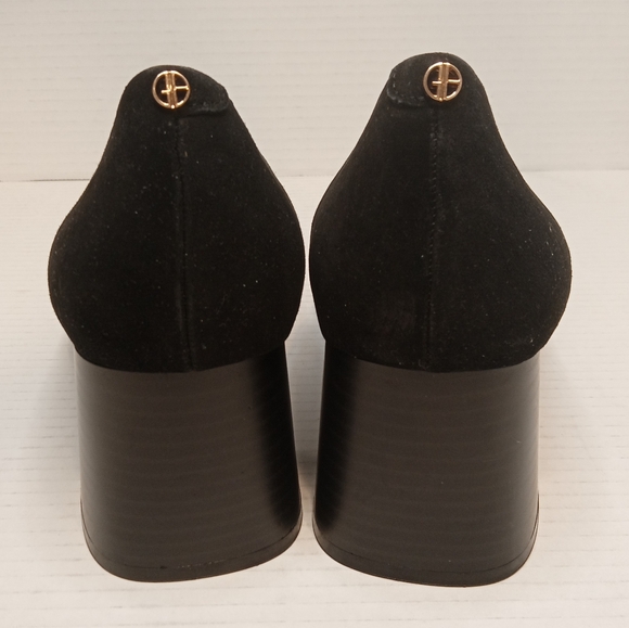 NEW Suede Giani Bernini  Black Pumps Comfy Memory Foam Arch Support Block Heels - Picture 5 of 16